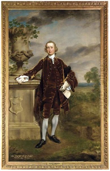 Portrait Of John Corbet Of Sundorne In A Brown Coat, Beside An Urn, In A Landscape - view 1
