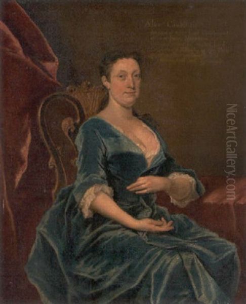 Portrait Of Alice Caulfeild, Daughter Of William, 1st Viscount Charlemont, In A Blue Dress, Seated In An Interior - view 1
