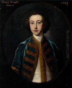 Portrait Of Henry Knight Aged 14, In A Gold Embroidered Blue Coat And White Waistcoast