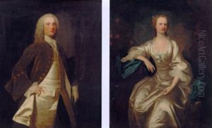Portrait Or A Gentleman In A Green Coat And Silk Waistcoat By A Column by Joseph Highmore