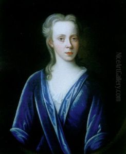A Portrait Of A Lady In A Blue Dress by Joseph Highmore