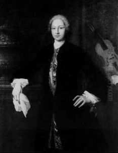 Portrait Of Paul Pooley, Standing, A Violin And Music In A Niche Behind by Joseph Highmore