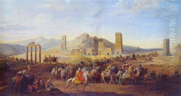 Passage Des Deux Grandes Caravanes A Palmyre, Par La Vallee Des Mausolees - view 1