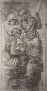 Freskenentwurf Fur Das Mausoleum Der Familie Schnitzler (design For Fresco) by Adolf Von Hildebrand