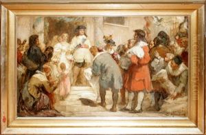 Courtier Scene by Ernst Hildebrand
