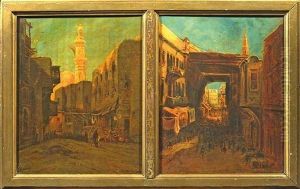 Orientalische Gasse Hinter Einer Moschee (also Attr. To Ludwig Halauska) by Eduard Hildebrandt