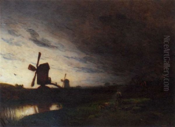 Windmills In A Dutch Landscape - view 1