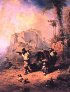 S,nfte In Sudlandischer Gebirgslandschaft by Eduard Hildebrandt