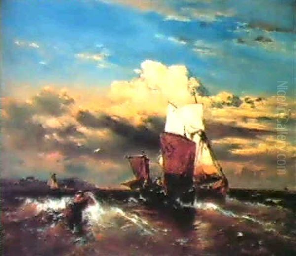 Fishing Boats In A Swell. - view 1