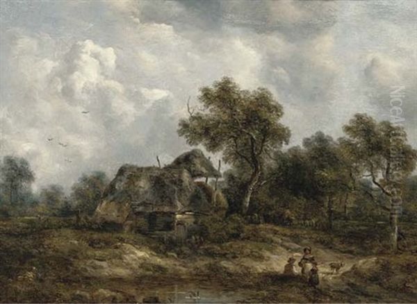 Figures On A Track Before A Cottage - view 1