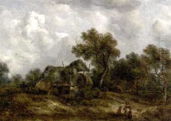 Figures On A Track Before A Cottage - view 1