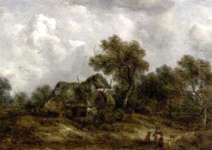 Figures On A Track Before A Cottage Figures On A Track Before A Cottage