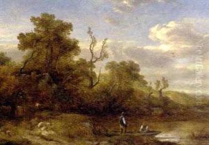 Figures In A Boat Before A Cottage Figures In A Boat Before A Cottage