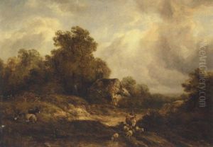 Droving Cattle And Sheep by Richard H. Hilder