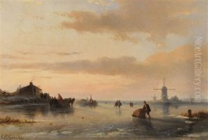 Wintervergnugen Auf Dem Eis by Carl Hilgers