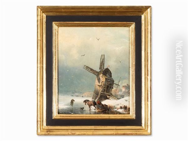 Windmill In The Snow - view 1