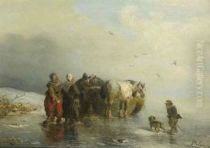 Bauern Auf Dem Eis by Carl Hilgers