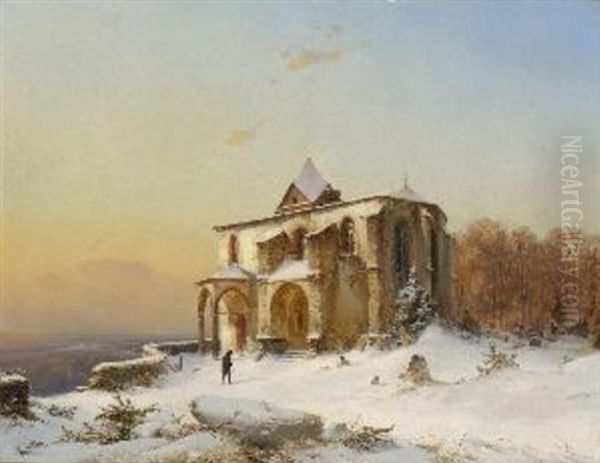 Gotische Kirche In Winterlandschaft - view 1