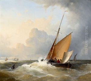 Segelboote Auf Offener See by Carl Hilgers