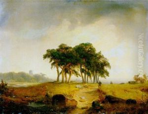 Weite Landschaft Mit Windmuhle by Carl Hilgers