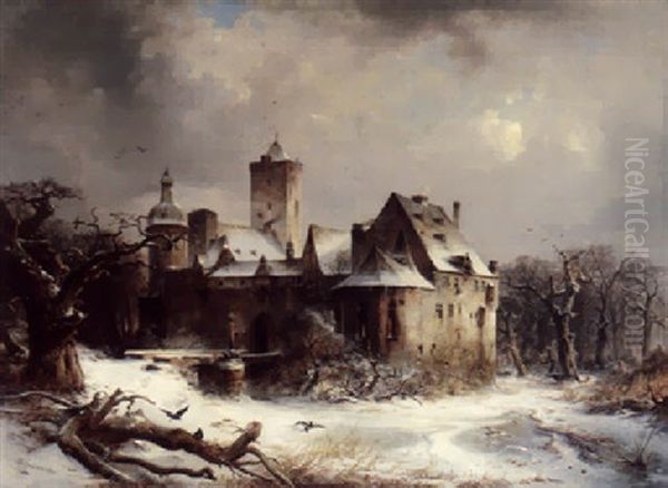 Grose Winterlandschaft Mit Schlos - view 1