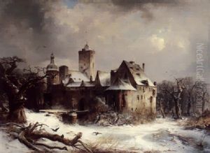 Grose Winterlandschaft Mit Schlos Grose Winterlandschaft Mit Schlos