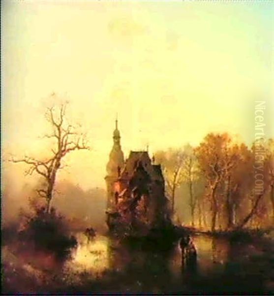 Wasserchloss In Winterlandschaft - view 1