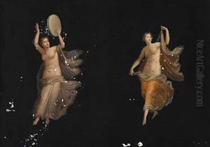 Two Womens In Pompeian Style by Georg Christian Hilker