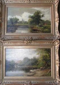 River Landscapes Depicting Fishermen by John Barclay
