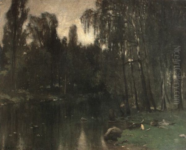 A Wooded River Scene - view 1