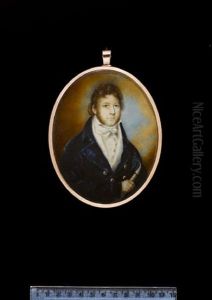 A Gentleman, Wearing Blue Coat, White Waistcoat, Frilled Chemise And Tied Stock, He Holds A Hookah In His Hand