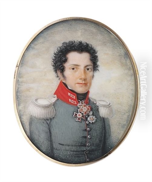A Young Office In Red-lined Green Coat With Red Collar - view 1
