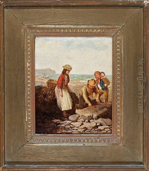 Children Foraging On The Sea Shore - view 1