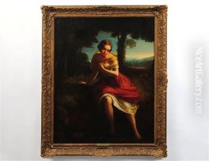 Maiden In A Landscape Bathing Feet