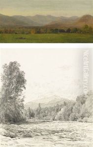 Landscape; Rapids; Waterfall; Near Lake George Beaver Creek Falls (4 Works, Incl. 3 Works On Paper, Various Sizes) by John Henry Hill