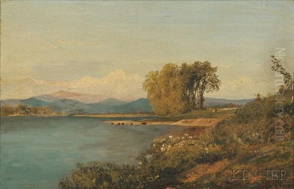 Broad Landscape With River And Distant Mountains - view 1