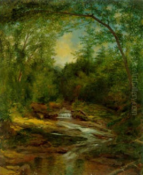 Grouse Family At A Cascading Stream - view 1