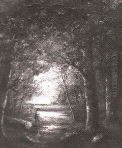 Landscape With Figure by John William Hill