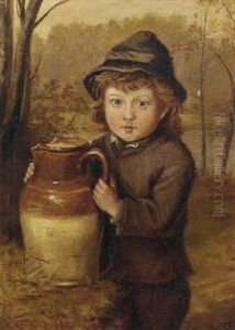 A Young Boy With A Pitcher