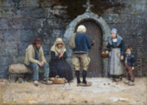 Bretin Peasants At A Convent Door