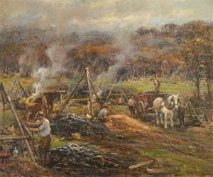 Open Cast Mining At Eckington by Rowland Henry Hill