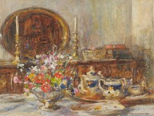 Dining Room Scene by Rowland Henry Hill