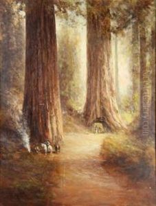 Figures Camping Amongst The Redwoods