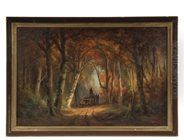 Woodcutter's Wagon In New Hampshire Autumn Woods - view 1