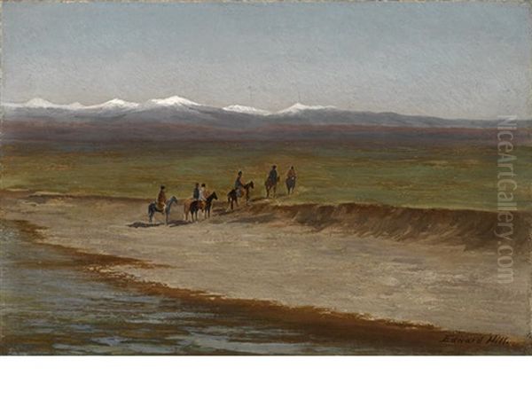 Riders Crossing A River - view 1
