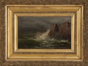 Waves Crashing On A Rocky Coast by Edward Hill