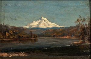Mount Hood From The Junction Of The Columbia And Willamette Rivers by Thomas Hill