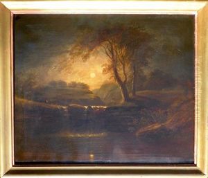 Landscape By Moonlight by Thomas Hill
