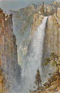 A Waterfall In The Sierras by Thomas Hill