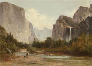Fishing In Yosemite Valley by Thomas Hill